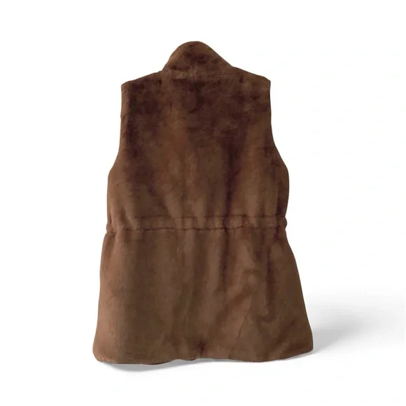 Catherine Malandrino brown faux fur vest features - Picture 6 of 14